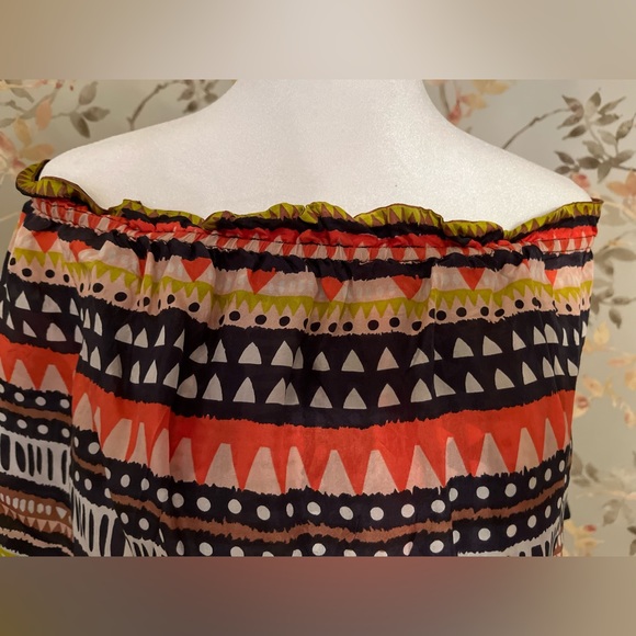 NWT Anthropologie Off the Shoulder Silk Maxi Dress Size Large - Picture 7 of 10